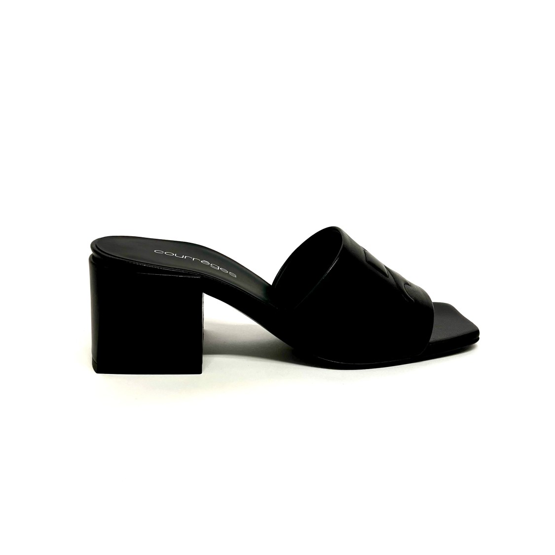 Shop Courrèges Shadow Sandals In Black Leather