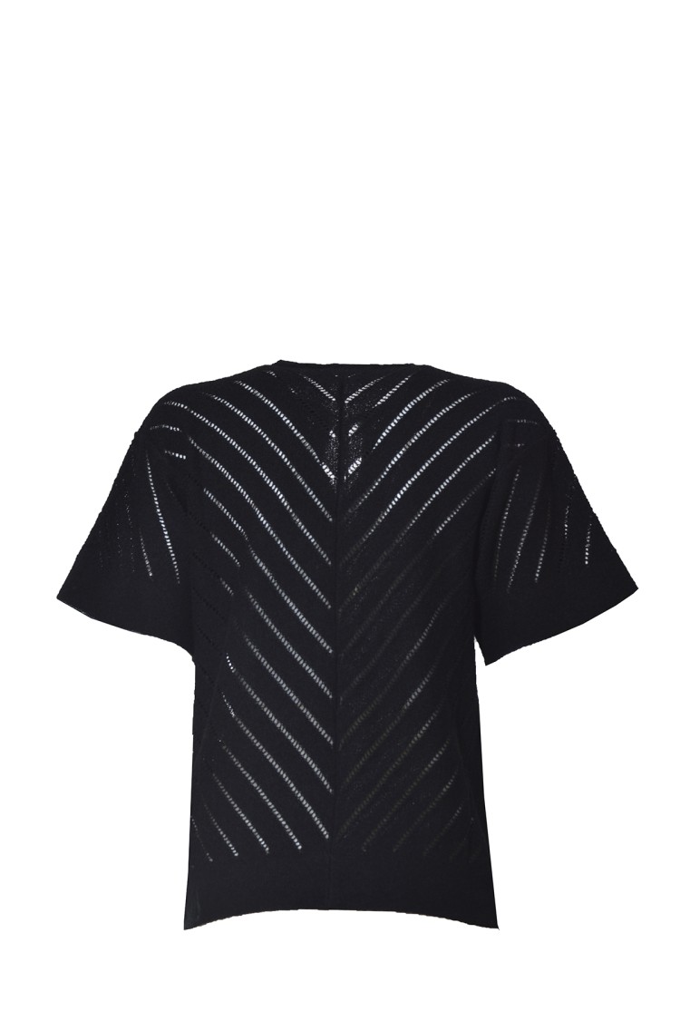 Jil Sander Tassel-detailed Short-sleeved Top In Black