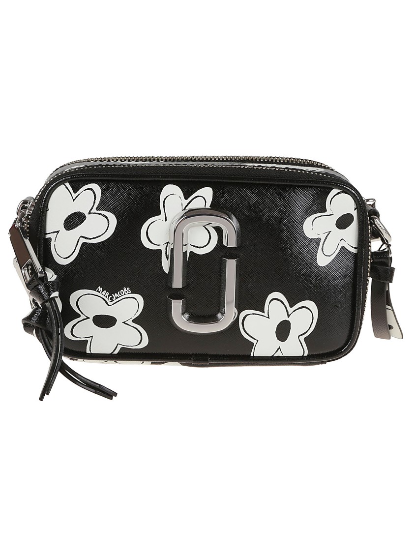 Marc Jacobs Floral Print Crossbody Bag In Split Cow Leather