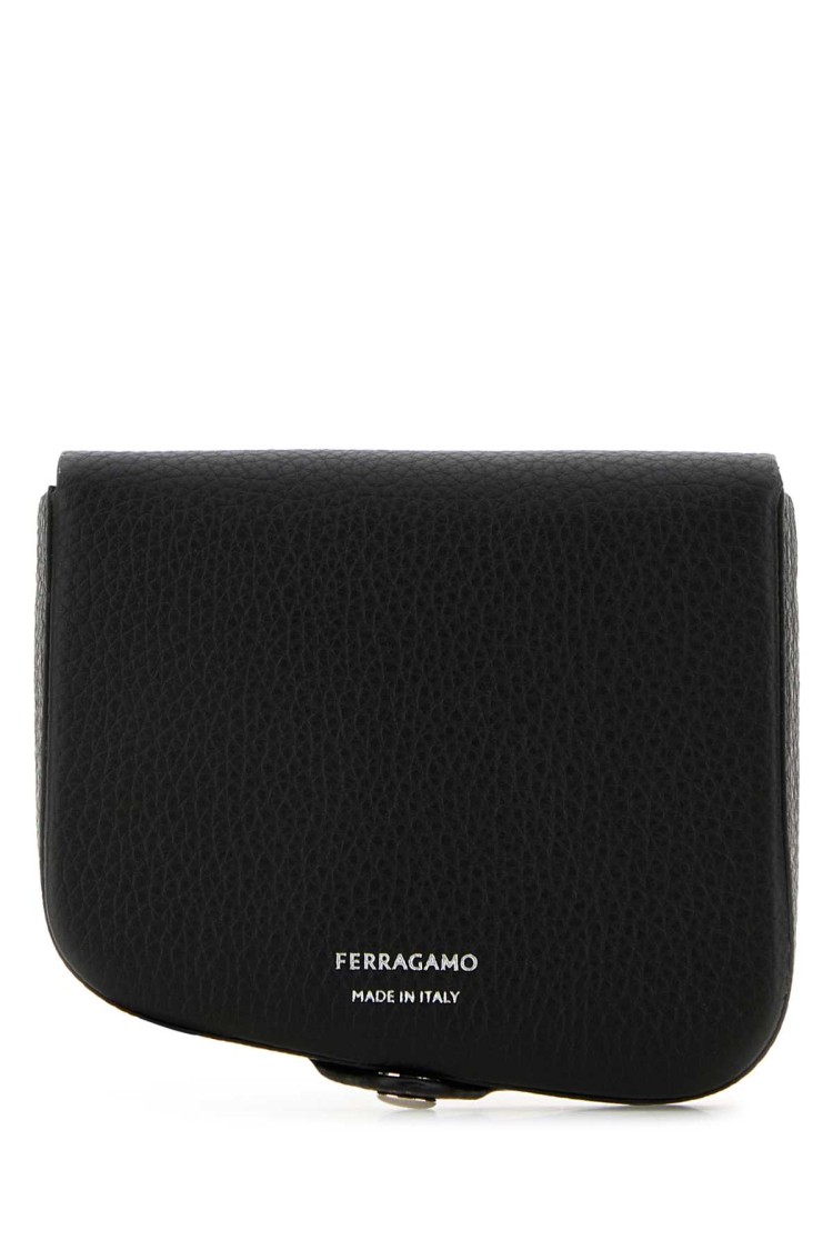 Ferragamo Salvatore  Black Leather Coin Purse