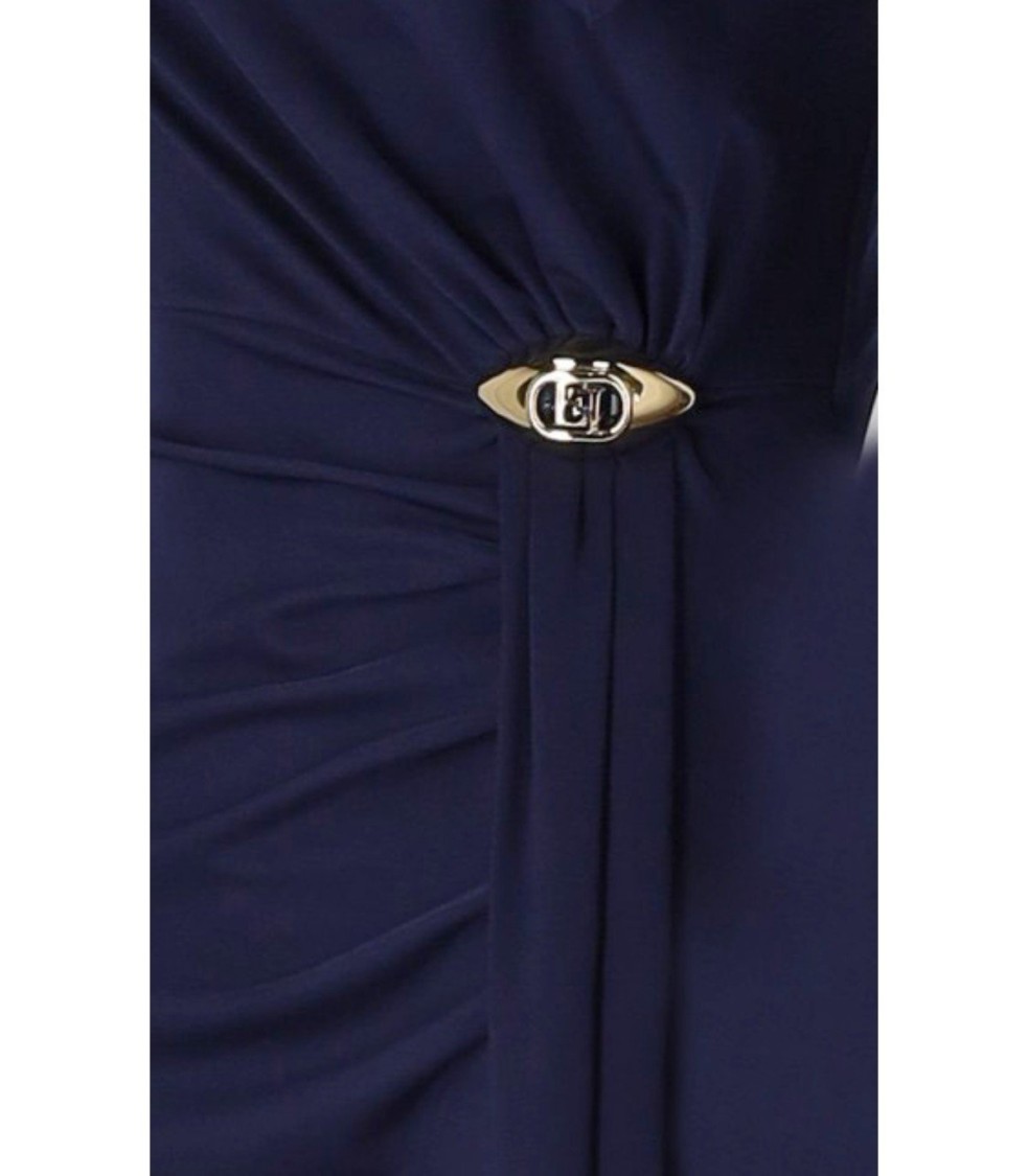 Elisabetta Franchi Red Carpet Oltremare Asymmetric Dress In Blue