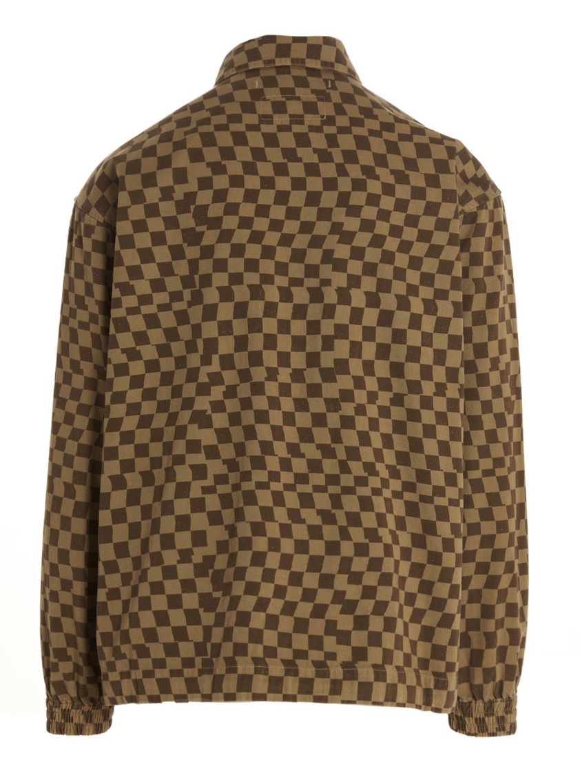 Incotex Red X Facetasm Check Print Overshirt In Brown
