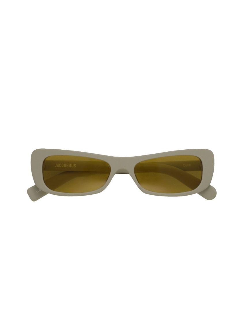 LINDA FARROW X JACQUEMUS LINDA FARROW X JACQUEMUS ANGULAR CAPRI SUNGLASSES WITH YELLOW LENSES AND UV PROTECTION