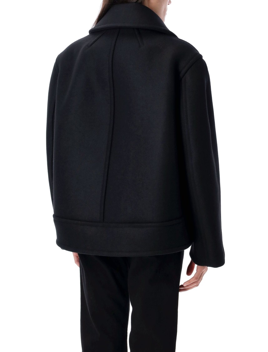 Saint Laurent Oversize Pea Coat In Black