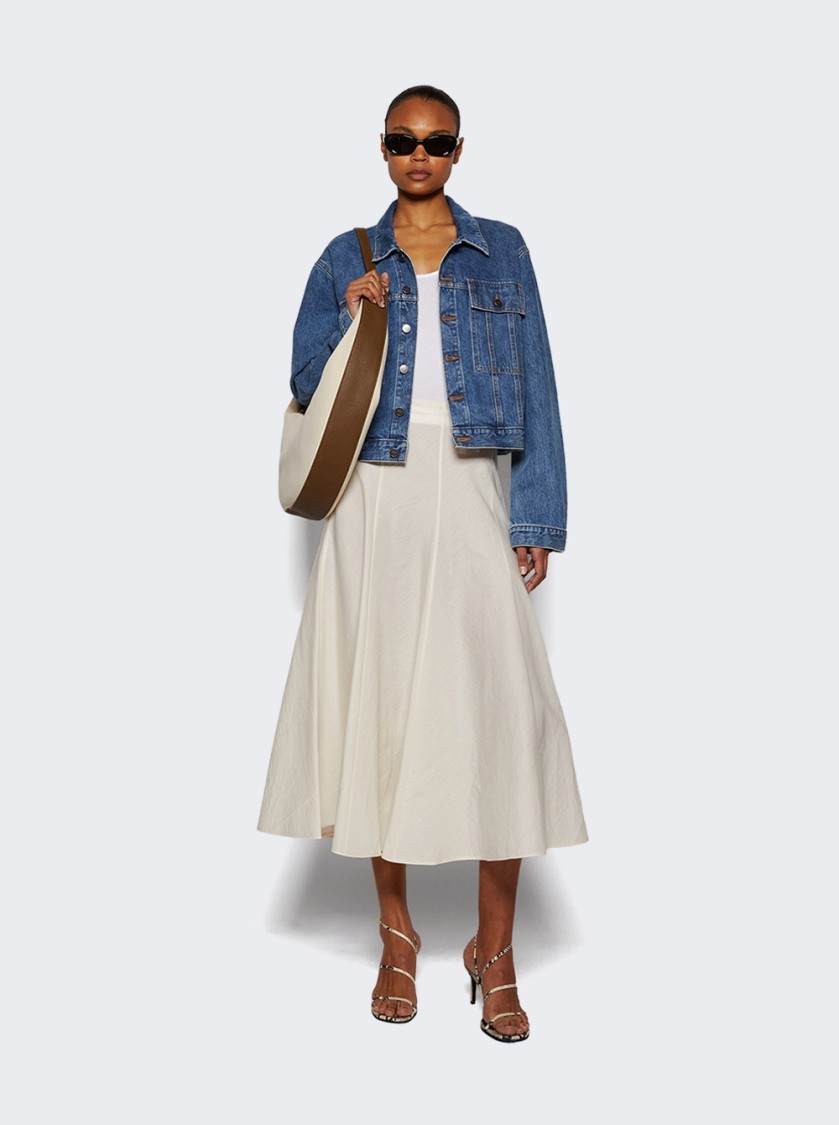 KHAITE KHAITE AUGUSTINA CANVAS HOBO BAG CREAM