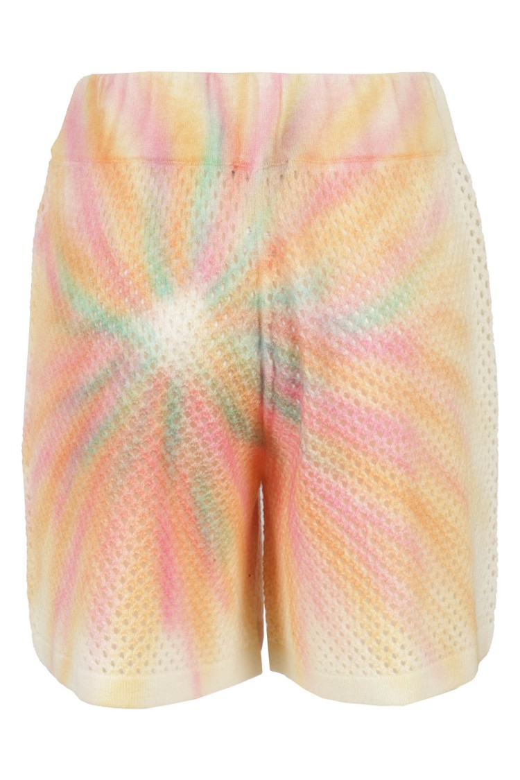 Canessa Handmade Cashmere Kai Shorts With Unique Perforated Knit In Brown
