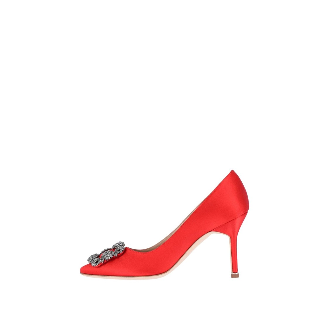 Manolo Blahnik 70mm Hangisi Satin Pumps In Red