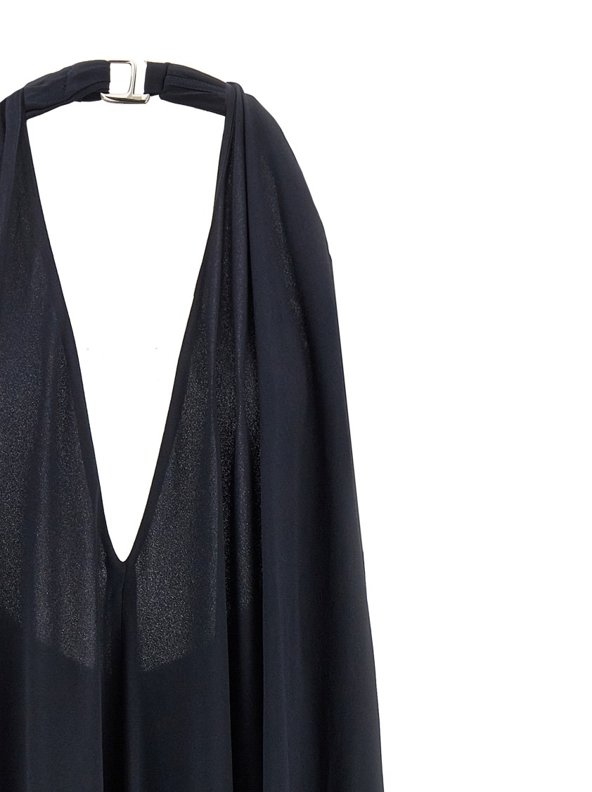 Jacquemus The Norma Draped Maxi Halter Dress In Black
