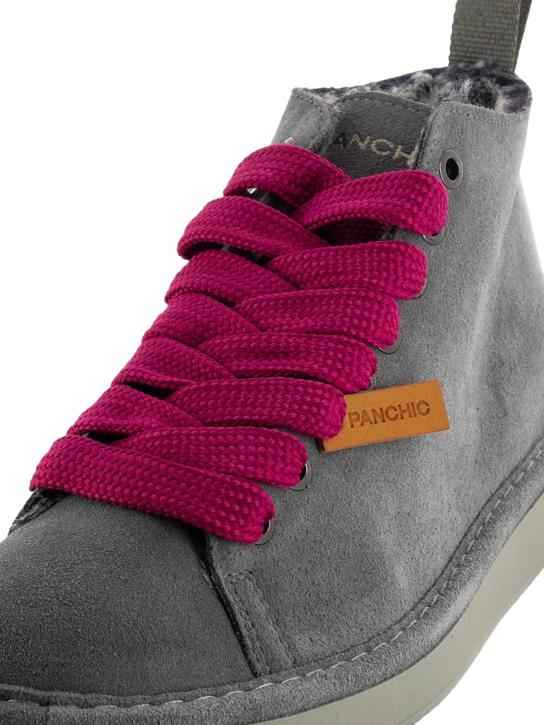 PÀNCHIC PANCHIC GREY SUEDE/FUCHSIA LACE SNEAKERS