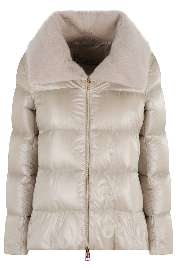 Herno Chantilly Down Jacket With Ultralight Nylon In Neutral