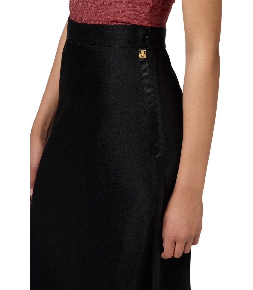 Elisabetta Franchi Black Midi Skirt In Black