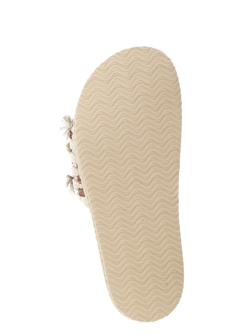 Shop Mou Beige Monoband Rope Sandals