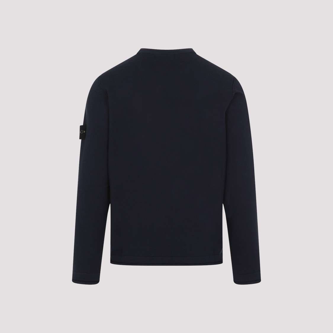 Shop Stone Island Blue Crew Neck Sweater With Logo Patch