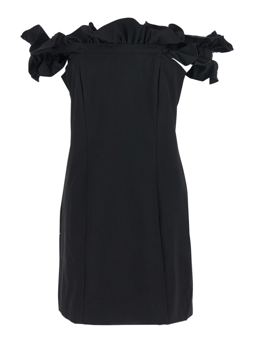 Shop Rotate Birger Christensen Rotate Black Dress With Ruffle Decorations
