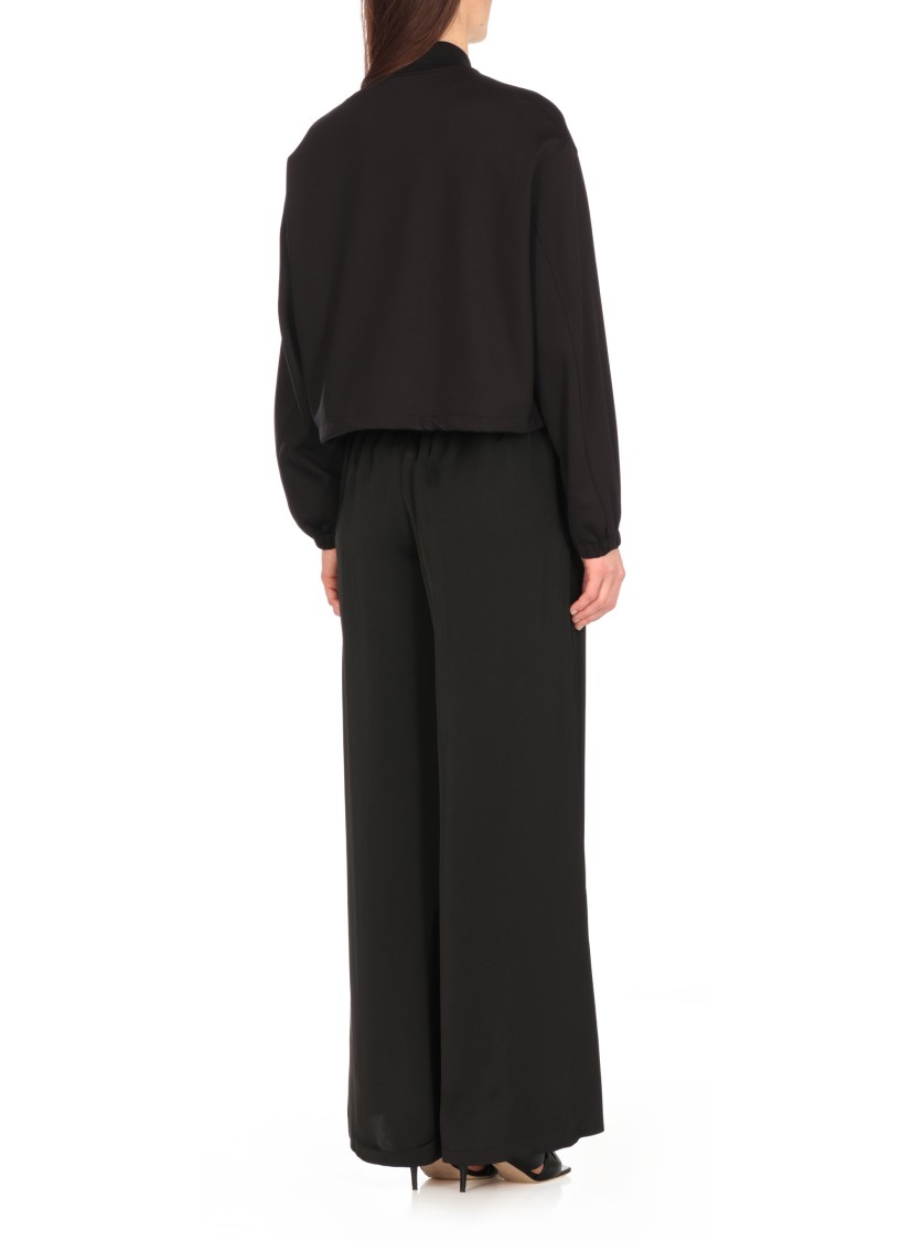 Shop Fabiana Filippi Scuba Bomber Jacket In Black