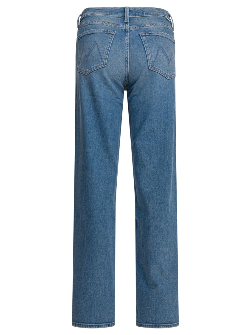 Mother Straight-leg Jeans With Medium Blue Wash In Blue