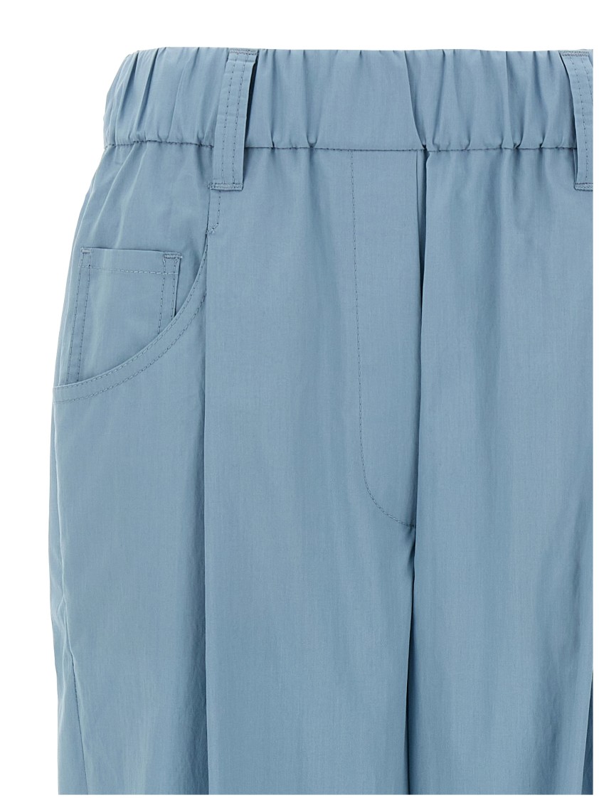 Brunello Cucinelli Pleat Pants With Front Pincers In Blue