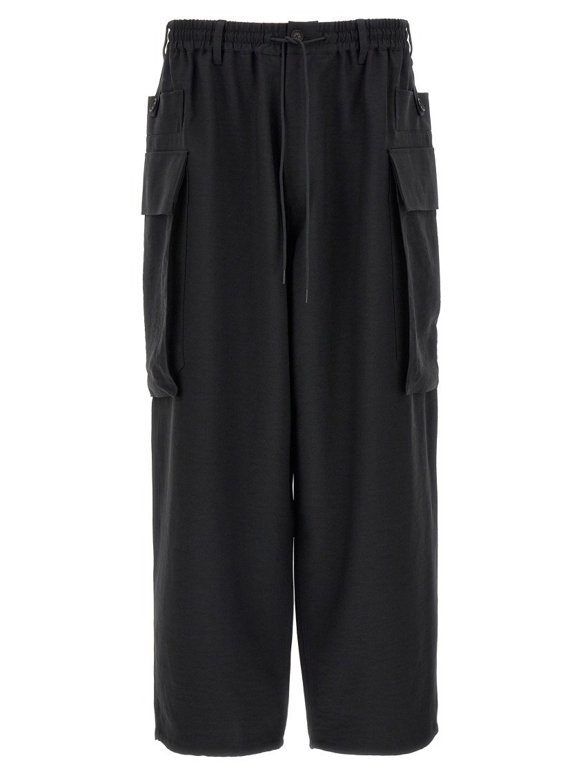 Y-3 Cargo Pants With Button Detail And Pockets In Black