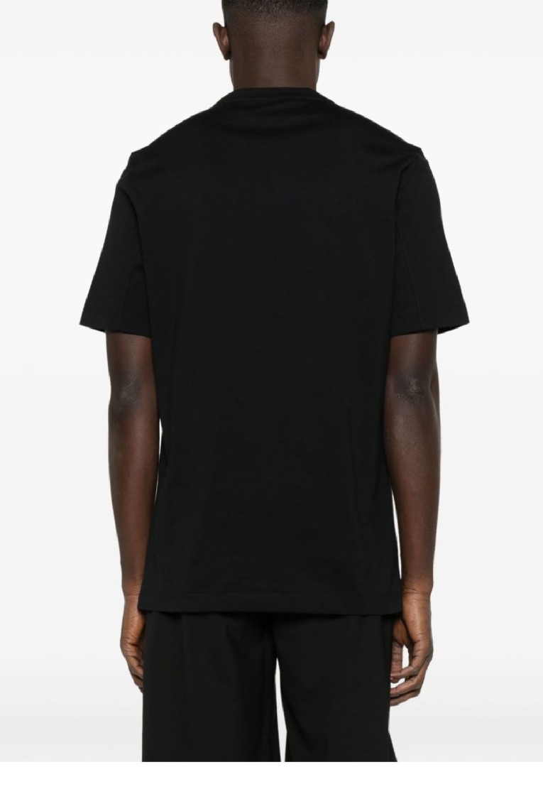 Brunello Cucinelli Cotton Jersey Crew Neck T-shirt With Logo Clothing In Black
