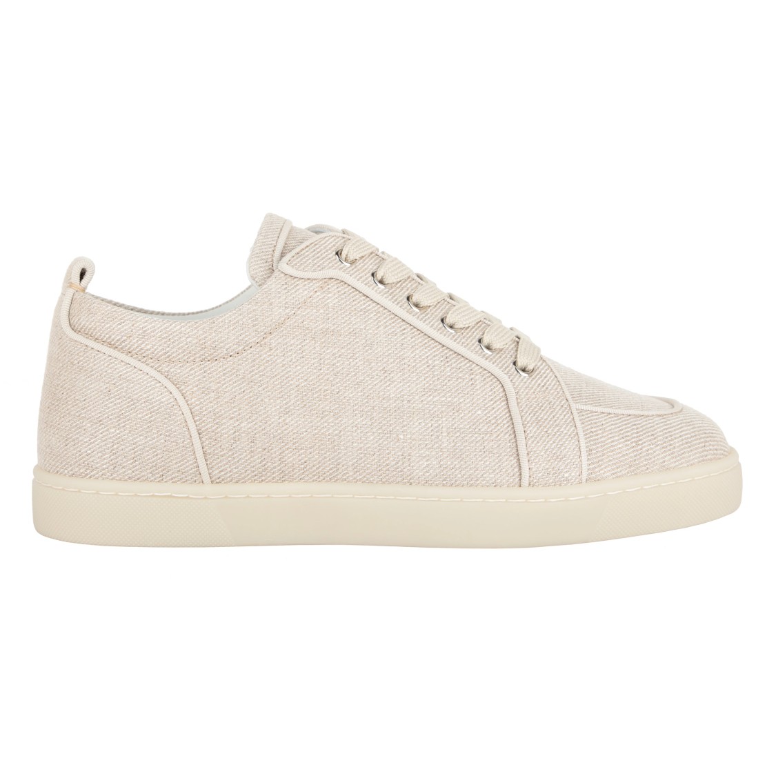 Christian Louboutin Rantulow Orlato Beige Canvas Sneakers With Iconic Red Sole In Neutral
