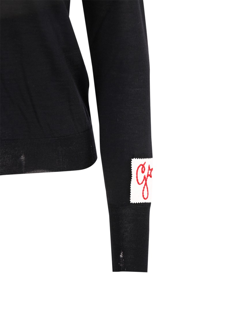 Golden Goose Fitted Black Turtleneck Sweater In Black