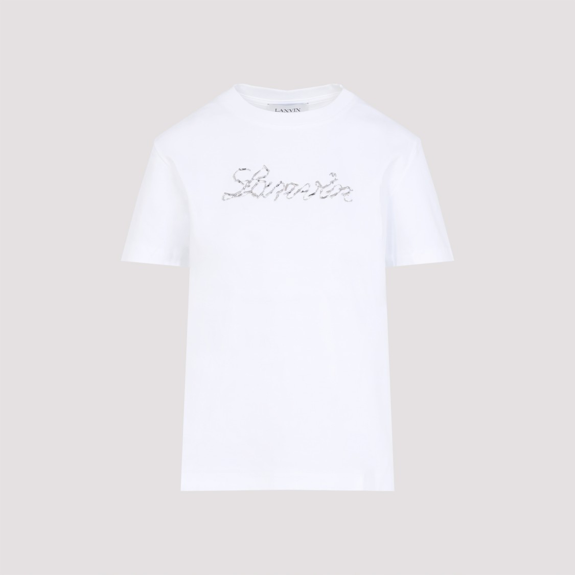 Lanvin Embroidered Script Logo White Cotton T-shirt