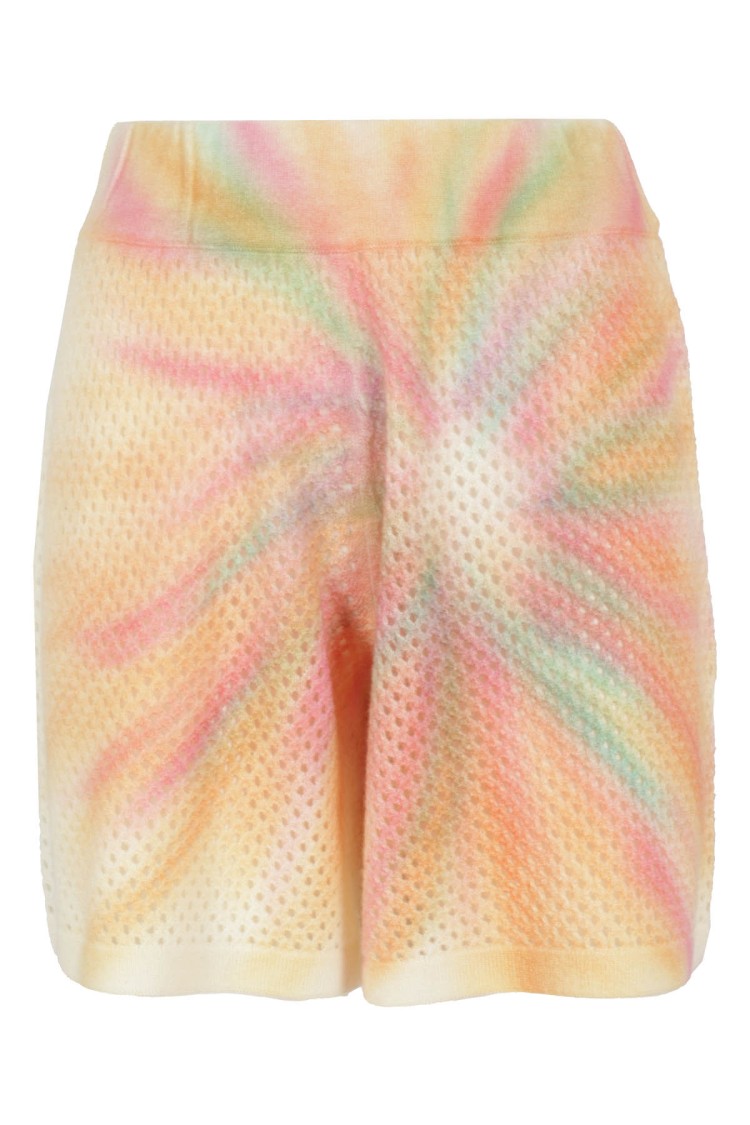 Canessa Handmade Cashmere Kai Shorts With Unique Perforated Knit In Brown