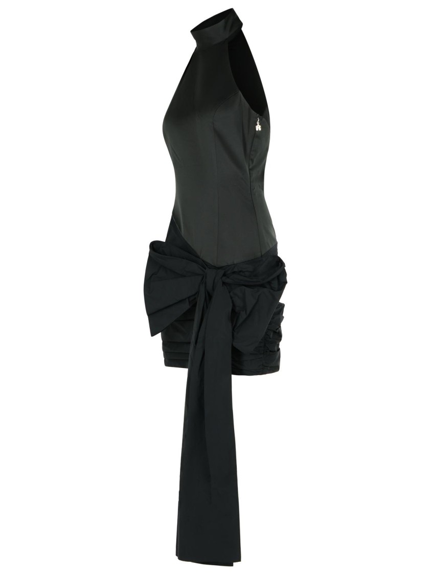Rotate Birger Christensen Rotate Dress With Bow In Black Polyester In Black