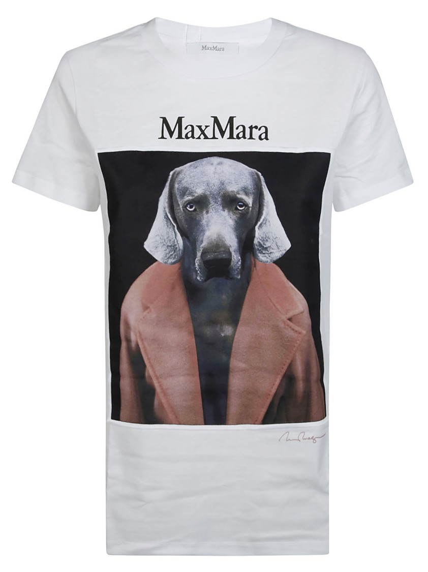 Max Mara Graphic Print Dog T-shirt With Relaxed Fit