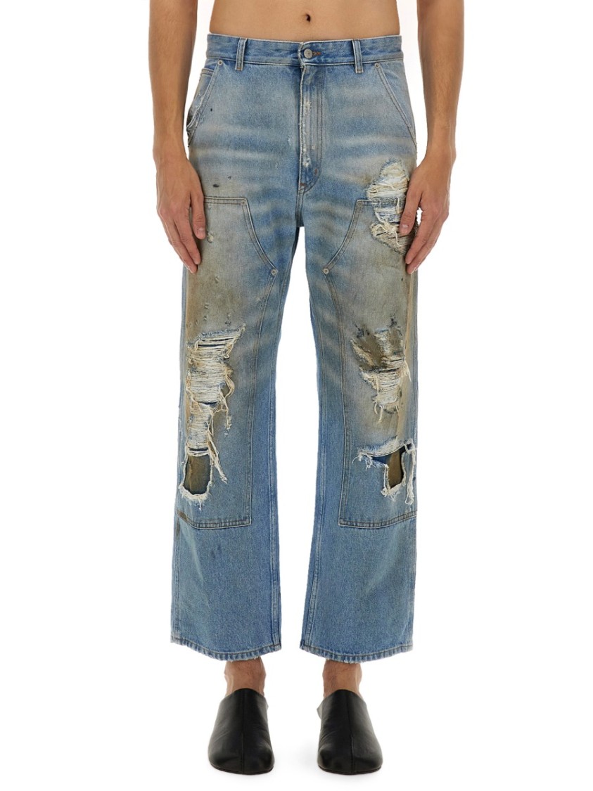Mm6 Maison Margiela Mm6 By Maison Margiela Relaxed Fit High-waisted Distressed Jeans