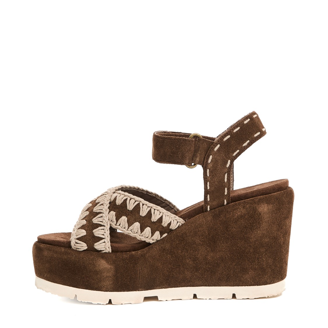MOU MOU WEDGE SANDAL WITH CRISSCROSS STRAP