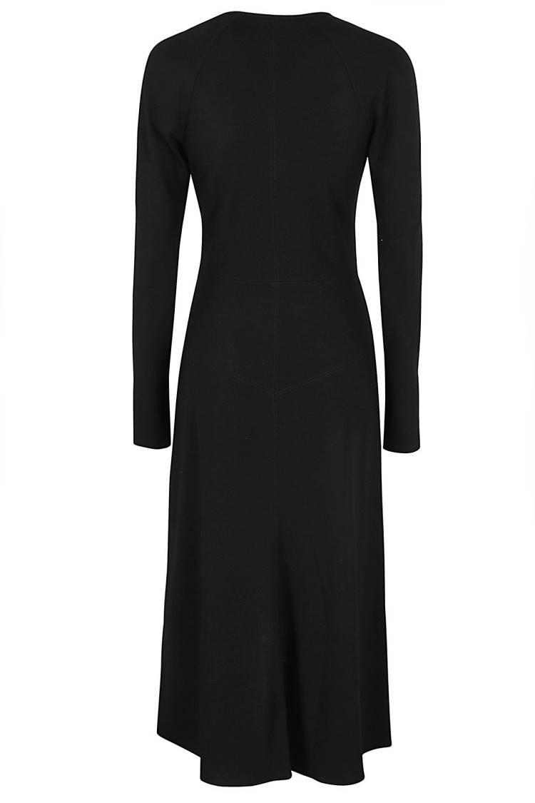 ISABEL MARANT ISABEL MARANT ASYMMETRICAL BLACK MIDI DRESS WITH BUTTON DETAILS