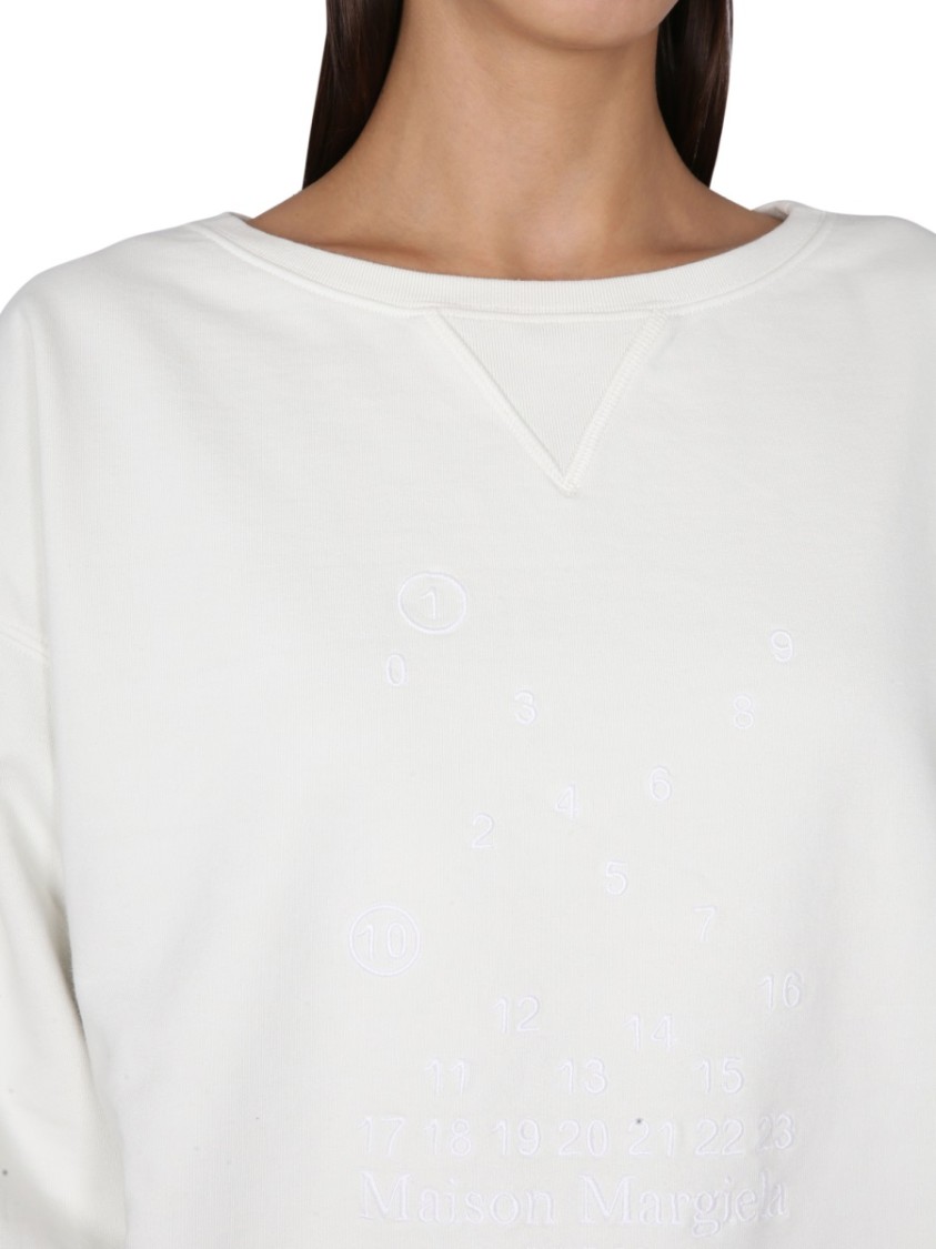 Maison Margiela Women Crewneck Sweatshirt In White