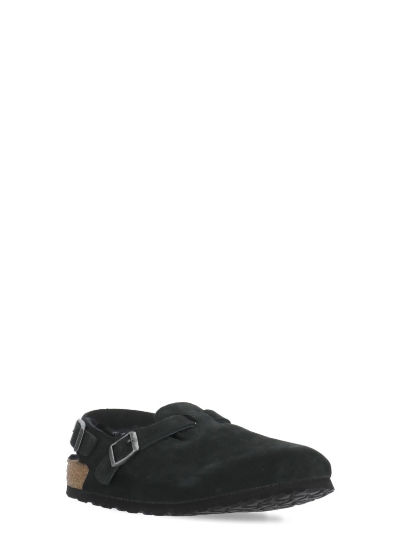 Birkenstock Tokio Buckle Detailed Slip-on Slippers In Black