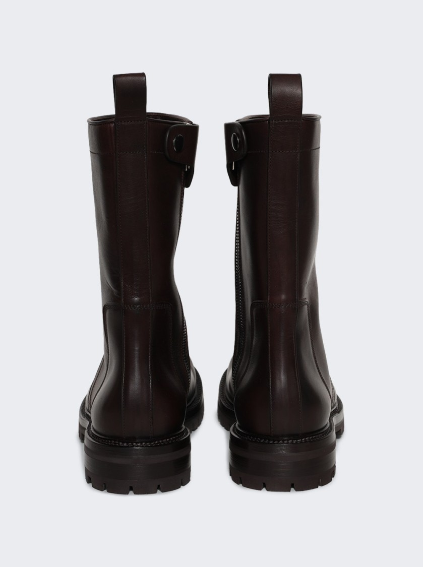 Rick Owens Army Creeper Leather Boots In Brown