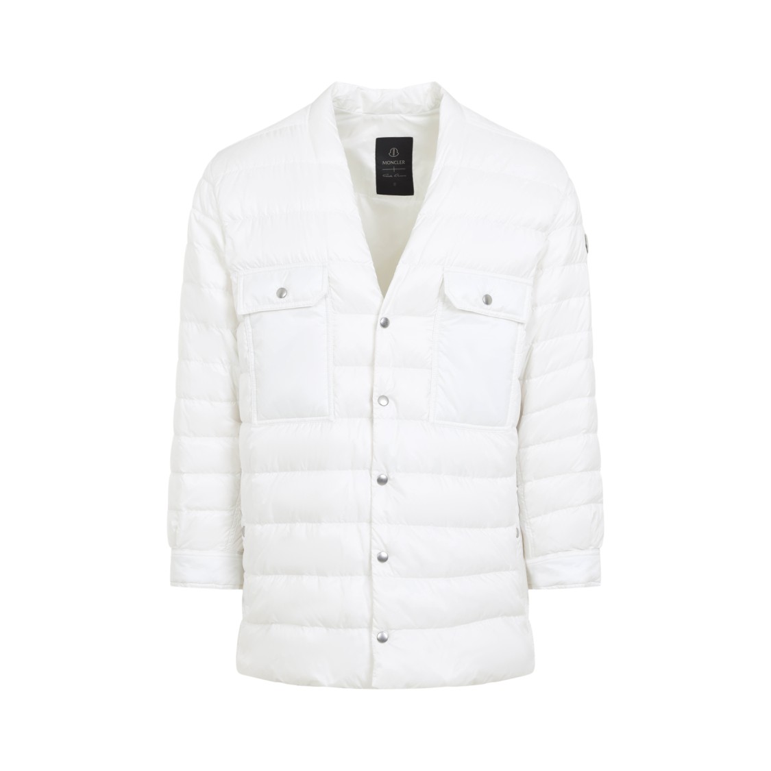 Shop Moncler X Rick Owens Milk White Padded Outer Shirt Jacket