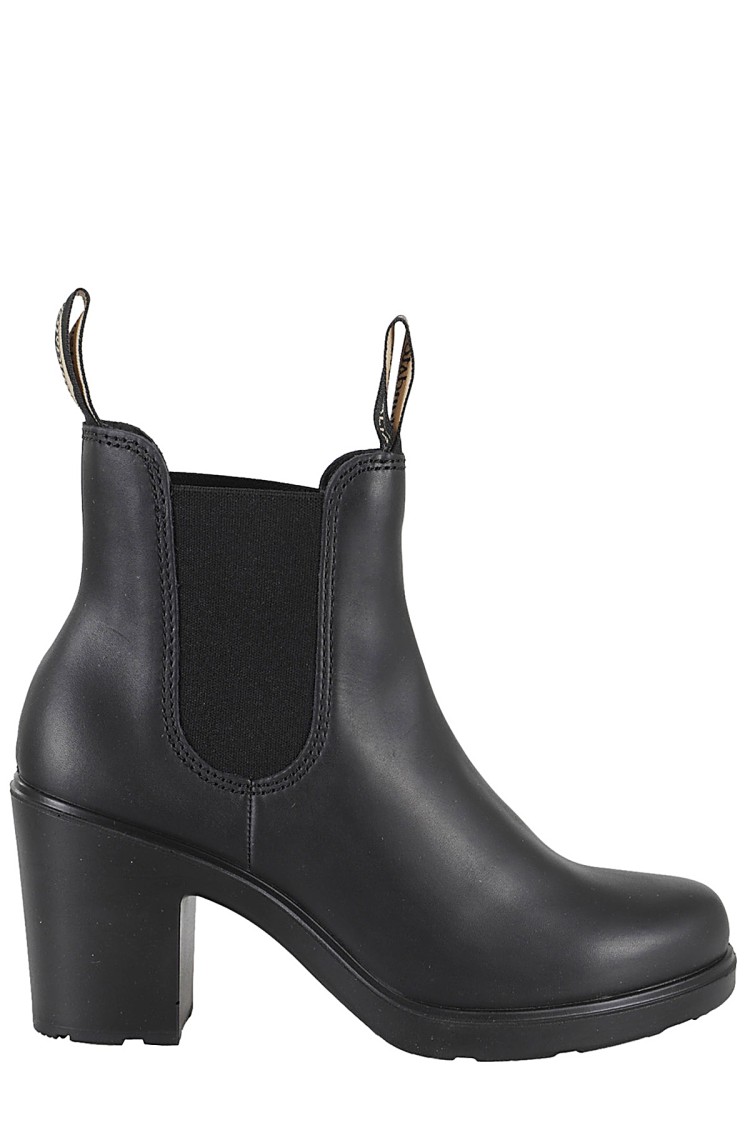 Blundstone Black Water-repellent Leather Ankle Boots With Logo Tab In Black