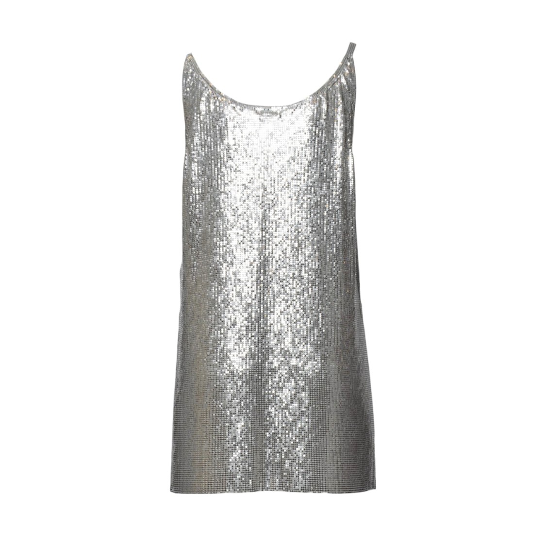 RABANNE RABANNE METALLIC MESH TANK TOP WITH SIDE SLITS
