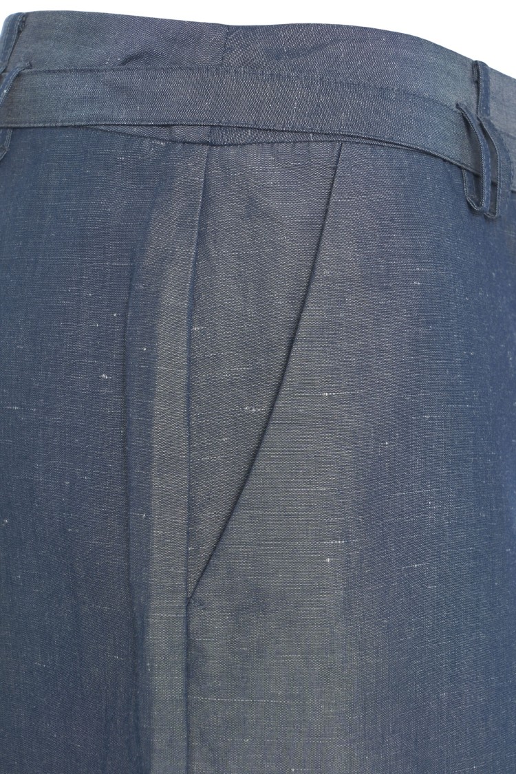 Liu •jo Liu Jo Linen Blend Bermuda With Belted Waist In Grey