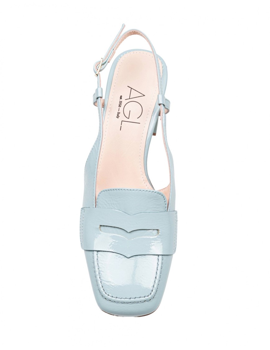 Agl Attilio Giusti Leombruni Agl Patent Leather Moccasin In Blue