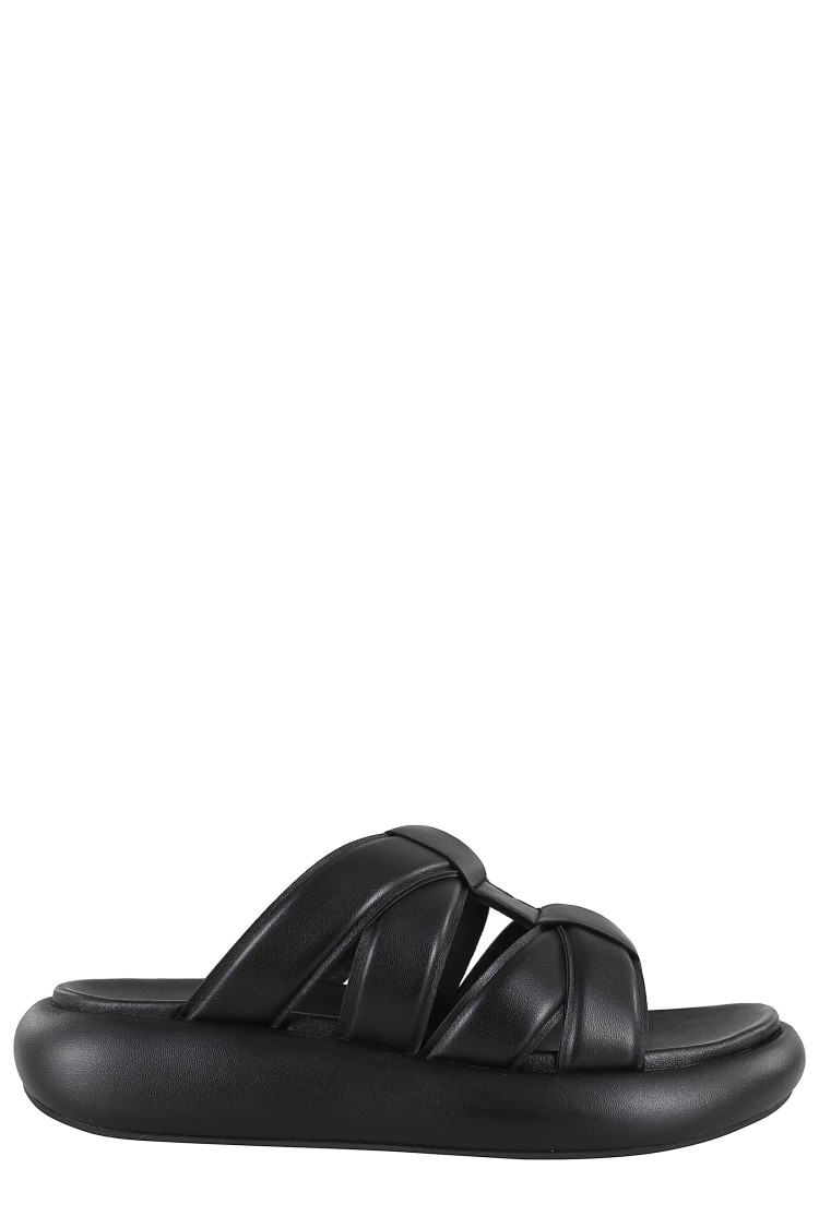 Ash Black Leather Vip Bis Sandals