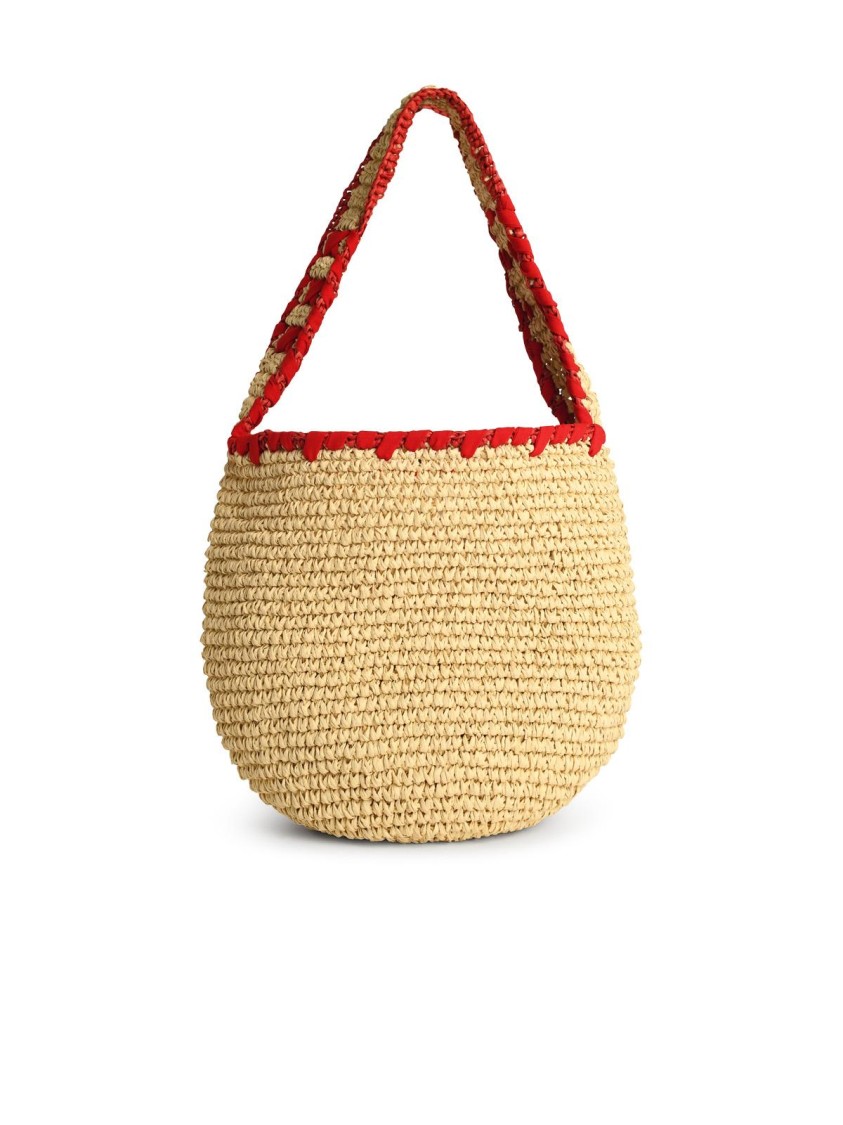 かごバッグ MARNI RAFFIA NASSA MEDIUM HOBO BAG Natural raffia and blue Nassa medium hobo bag | Marni