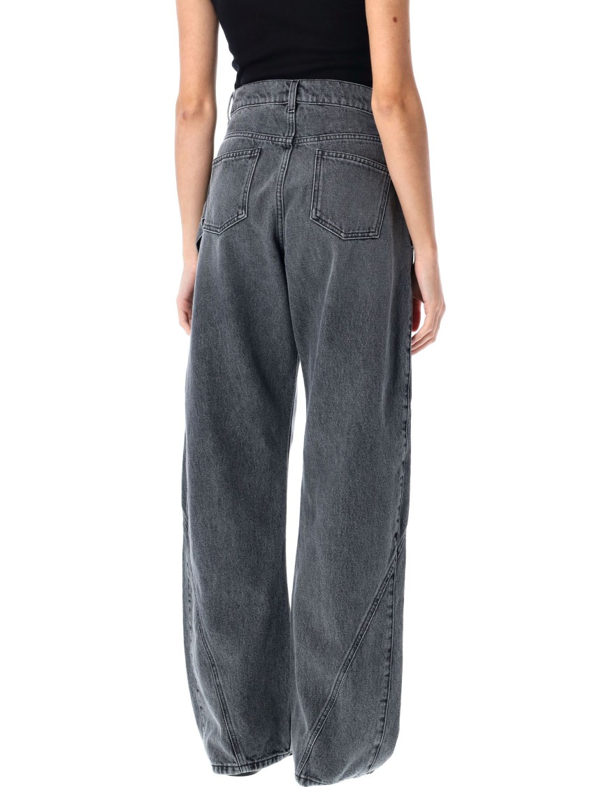 JW ANDERSON J. W. ANDERSON WIDE-LEG TWISTED DESIGN DENIM PANTS
