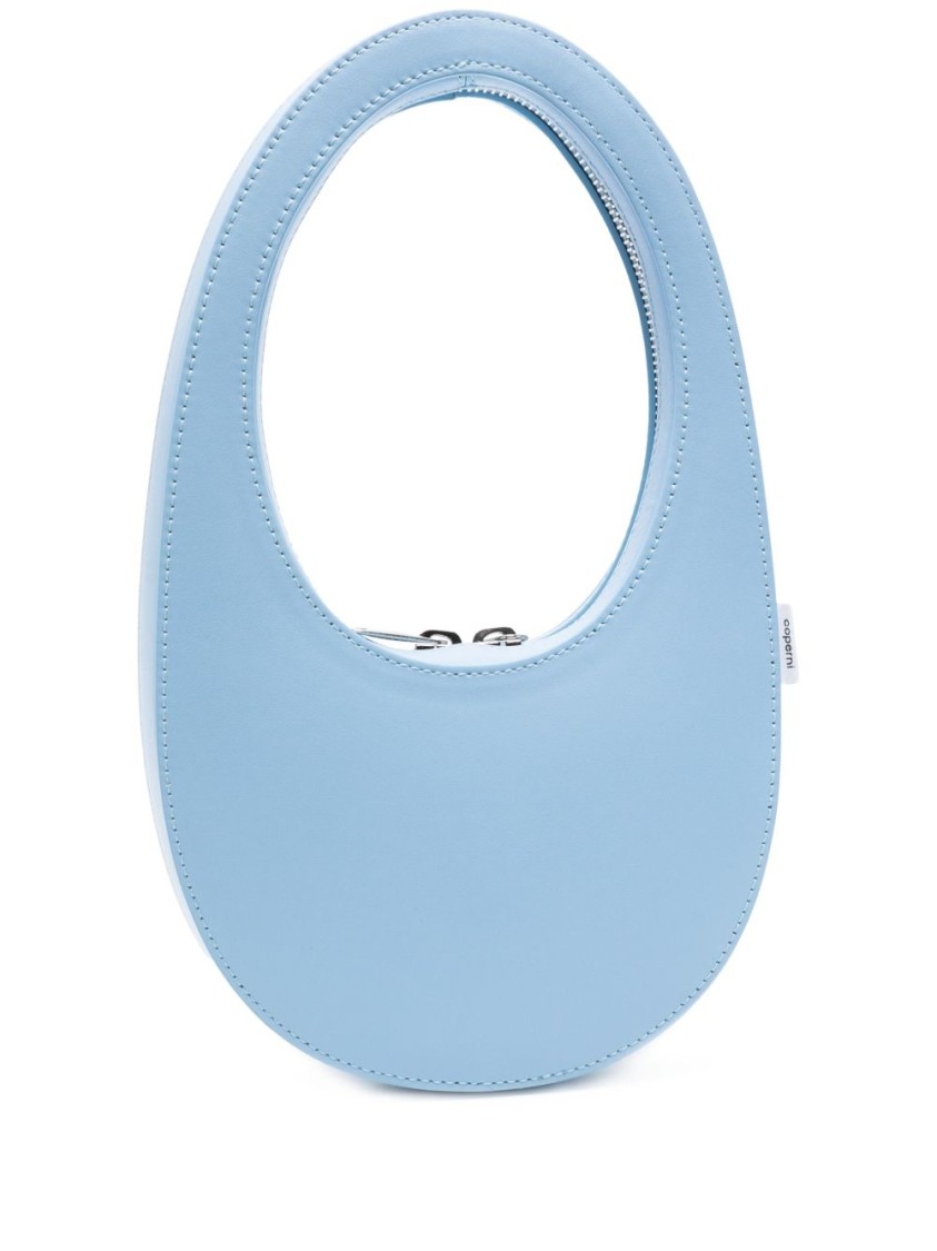 Coperni Oval Shaped Blue Vitello Shoulder Bag