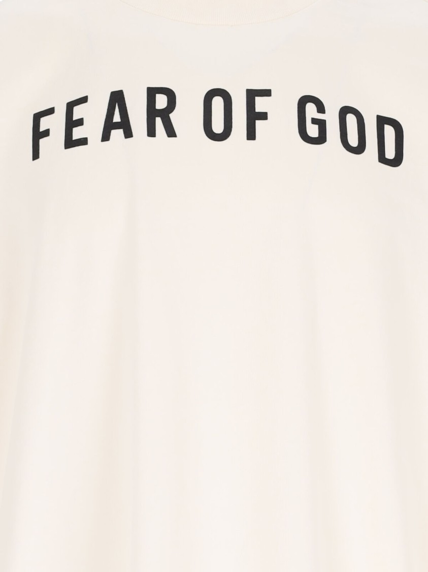 FEAR OF GOD FEAR OF GOD THUNDERBIRD LOGO T-SHIRT IN CREAM COTTON 