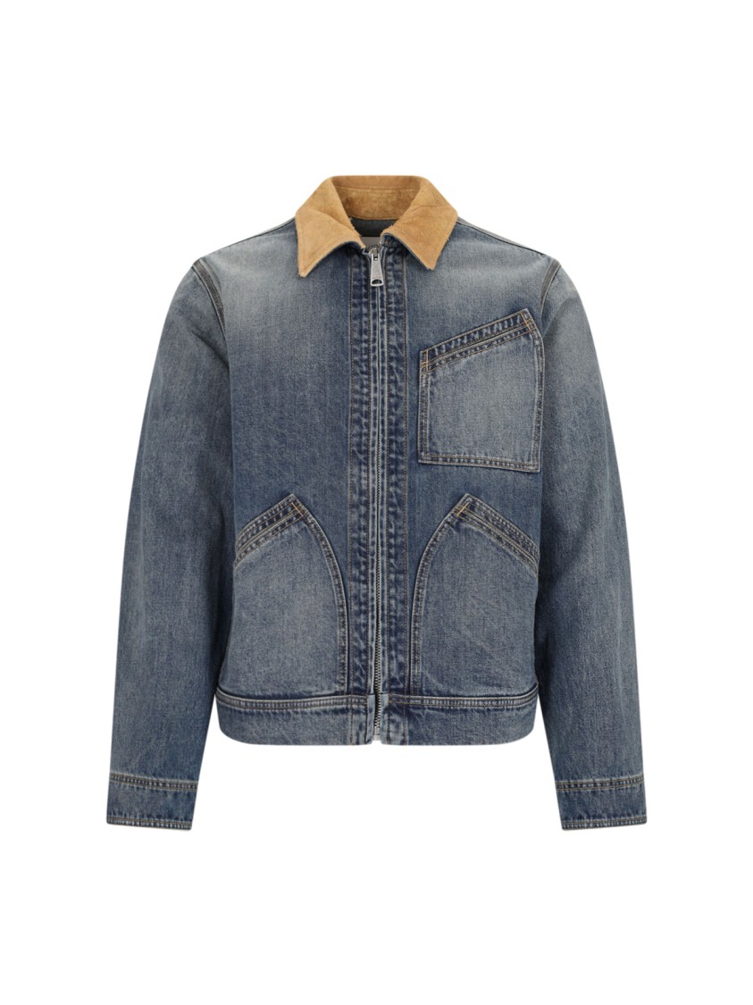 Shop Alexander Mcqueen Denim Zip Jacket – Blue