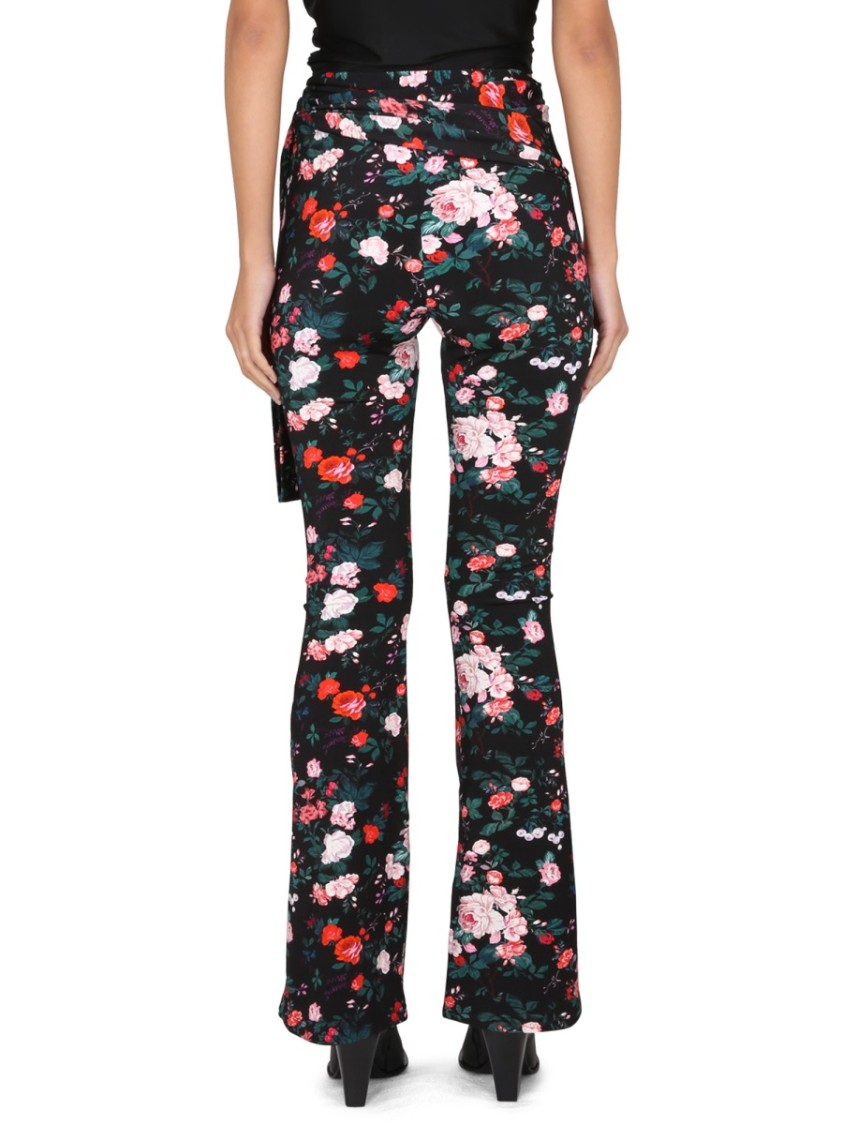 Rabanne Viscose Jersey Printed Flared Trousers In Black