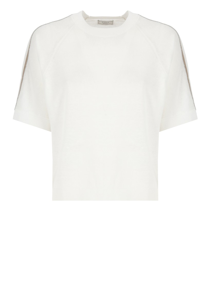 Peserico White Linen And Cotton Sweater