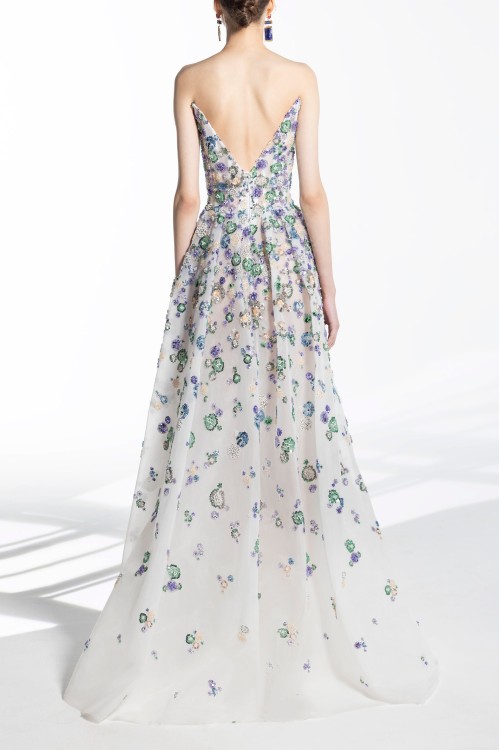 Saiid Kobeisy Tulle, Strapless Beaded Dress With Heart
