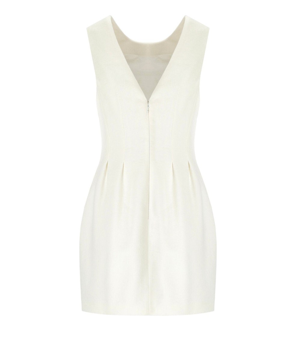 Elisabetta Franchi Ivory Linen Blend Dress Mini | THE LIST